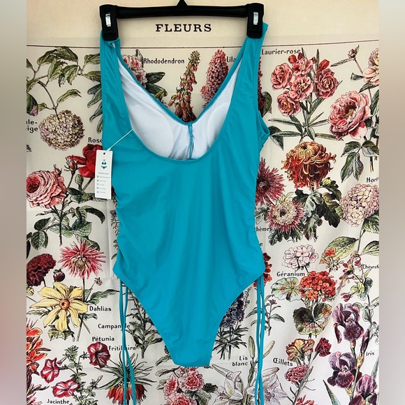 COPY - Beachsissi one piece teal swimsuit. NWT. Size L. Gathered sides with tie… - Picture 6 of 9